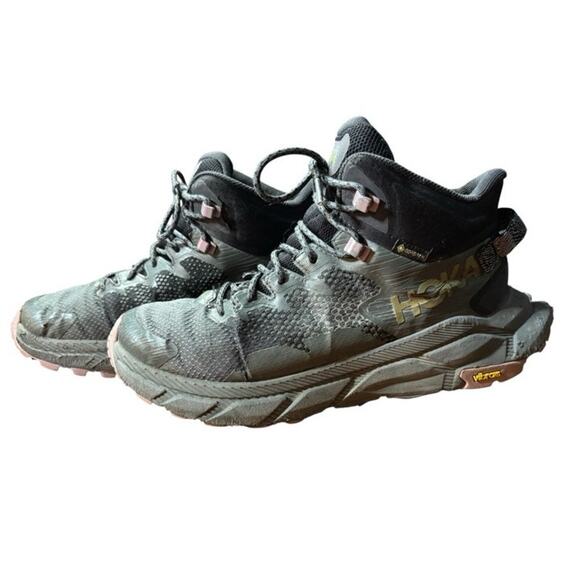 Hoka One One Trail Code GTX Shoes Sneakers Gray Pink Women's 8 B Hiking Running - Picture 1 of 10